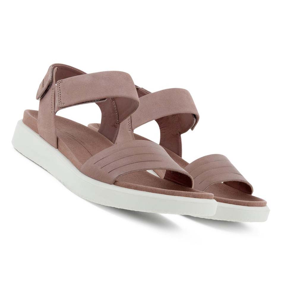 Women's Ecco Flowt Flat Sandals Pink | USA 180GSO